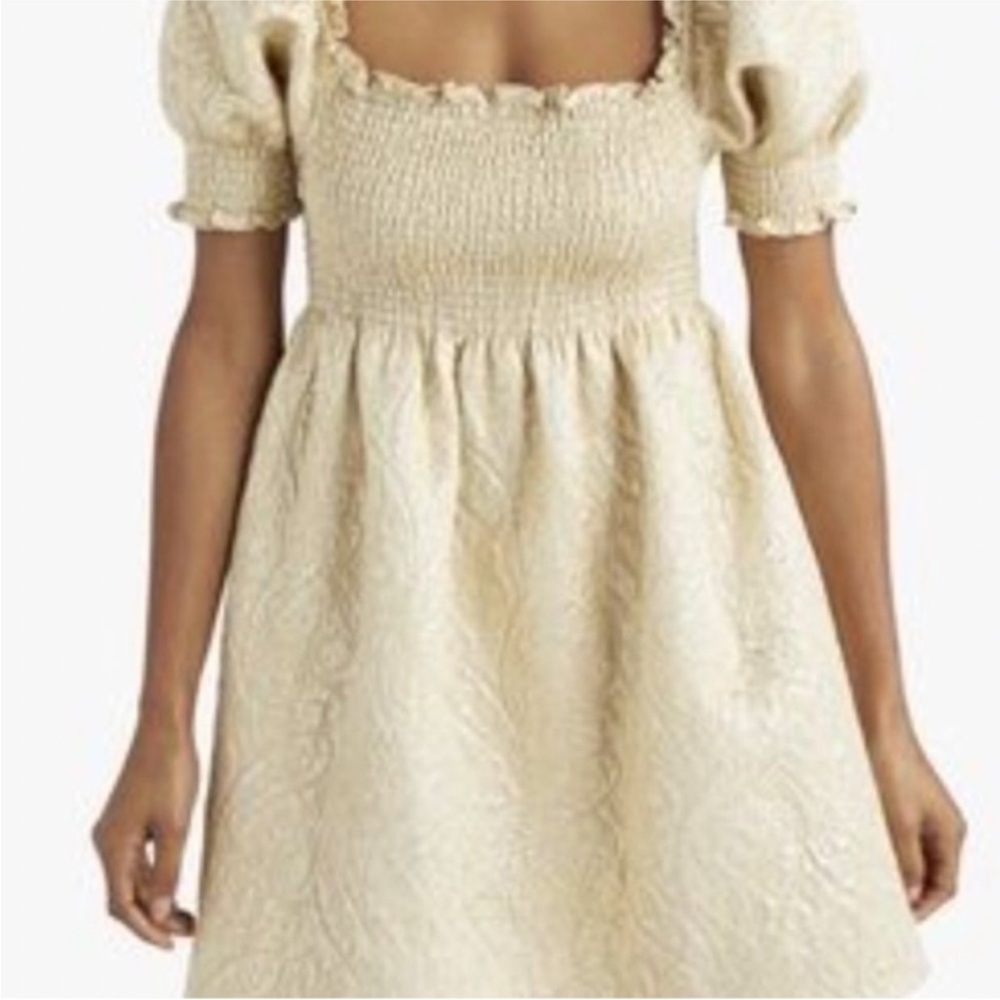 Hill House Athena Nap dress - Gold Brocade. M. - Picture 3 of 8